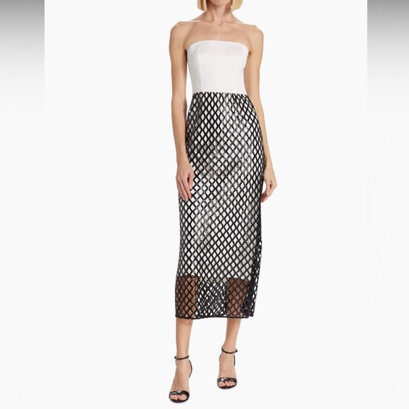 Ramy Brook Giselle Sequined Lattice Gown - Picture 1 of 9